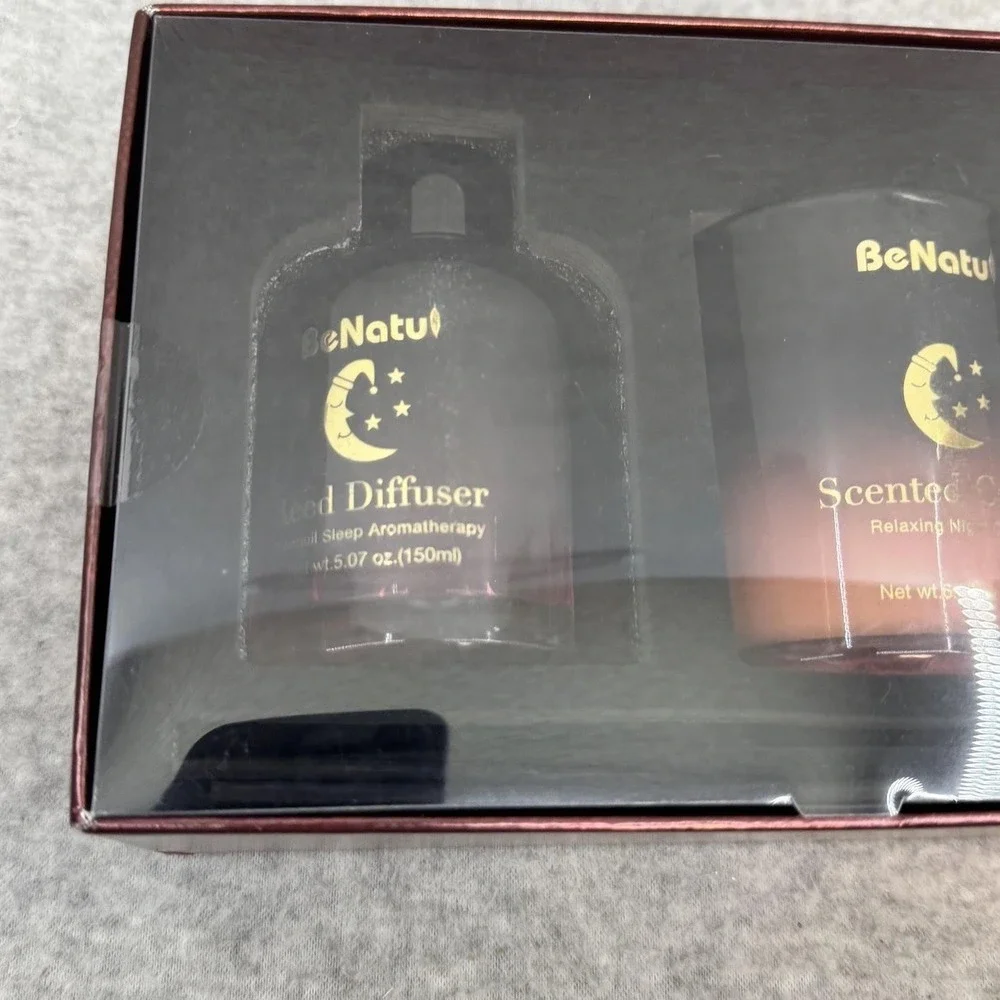 BeNatu Dreamy Nights Trio Lavender Candle Diffuser Essential Oil Gift Set